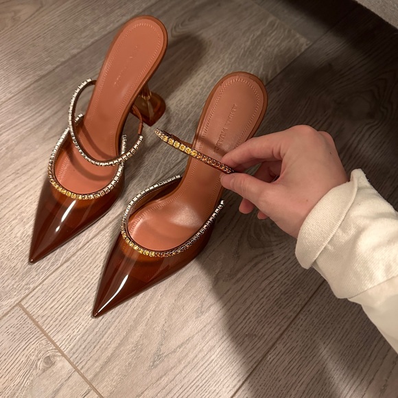 Amina Muaddi Glass Mules - Picture 2 of 6